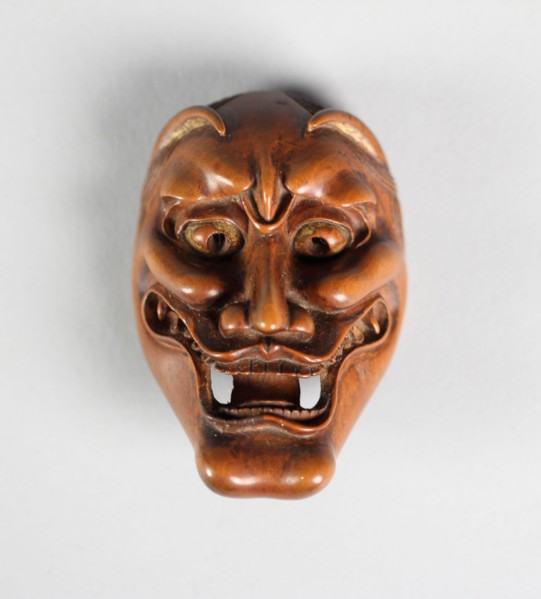 Netsuke of Noh Mask: Hannya 19th century Japan. Netsuke of Noh Mask: Hannya. Japan. 19th century. Wood. Edo (1615–1868) or Meiji period (1868–1912). Netsuke