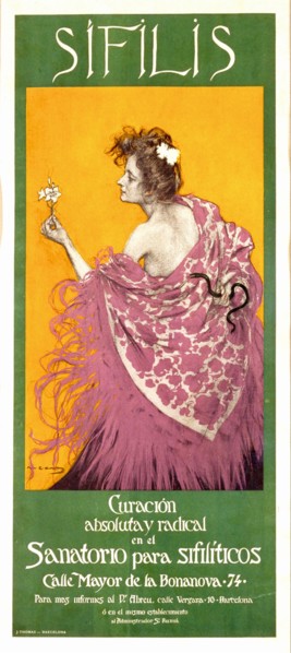 Ramon Casas - Sifilis Advertising poster for a sanatorium for syphilitic patients - 1900