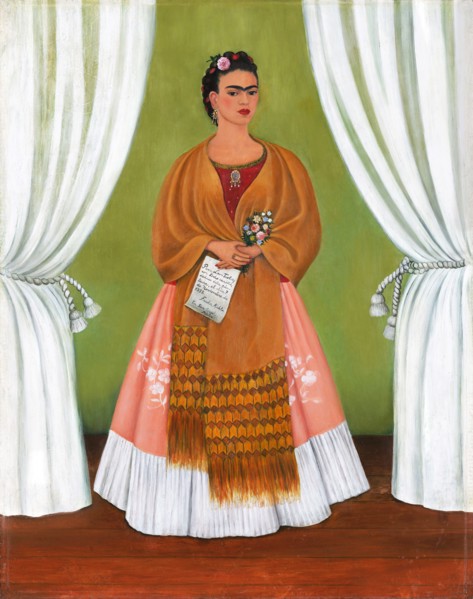 Frida Kahlo. Painting entitled "Self-Portrait Dedicated to Leon Trotsky" by the Mexican artist, Frida Kahlo de Rivera (1907-1954), 1937