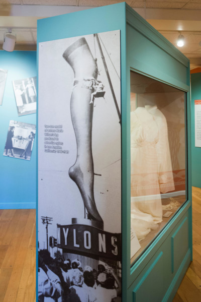 USA, Delaware, Wilmington, The Hagley Museum, site of the first Du Pont gunpower factory, nylon exhibit, Du Pont Corporation invented nylon