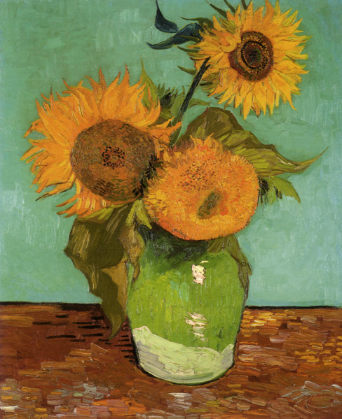Three Sunflowers in a Vase
