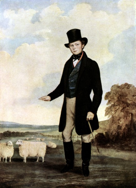 Mr Pawlett with his Leicester Sheep, 19th century. Winners at the first Royal Show, 1839. The Royal Show was an annual agricultural show held by the Royal Agricultural Society of England every year fr...