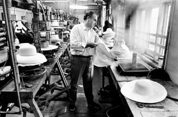 Making hats in a Luton factory in the early 1990 s