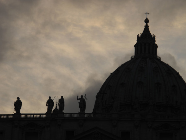 Saint Peter in Vatican, Rome, at sunset in a cloudy day