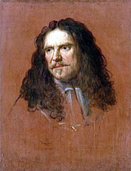 . Portrait of Maréchal de France Henri de la Tour d'Auvergne, vicomte de Turenne (1611—1675); oil on canvas. The original is located in the Musée du château in Versailles (67 x 52cm).  . 1665.   Charl...