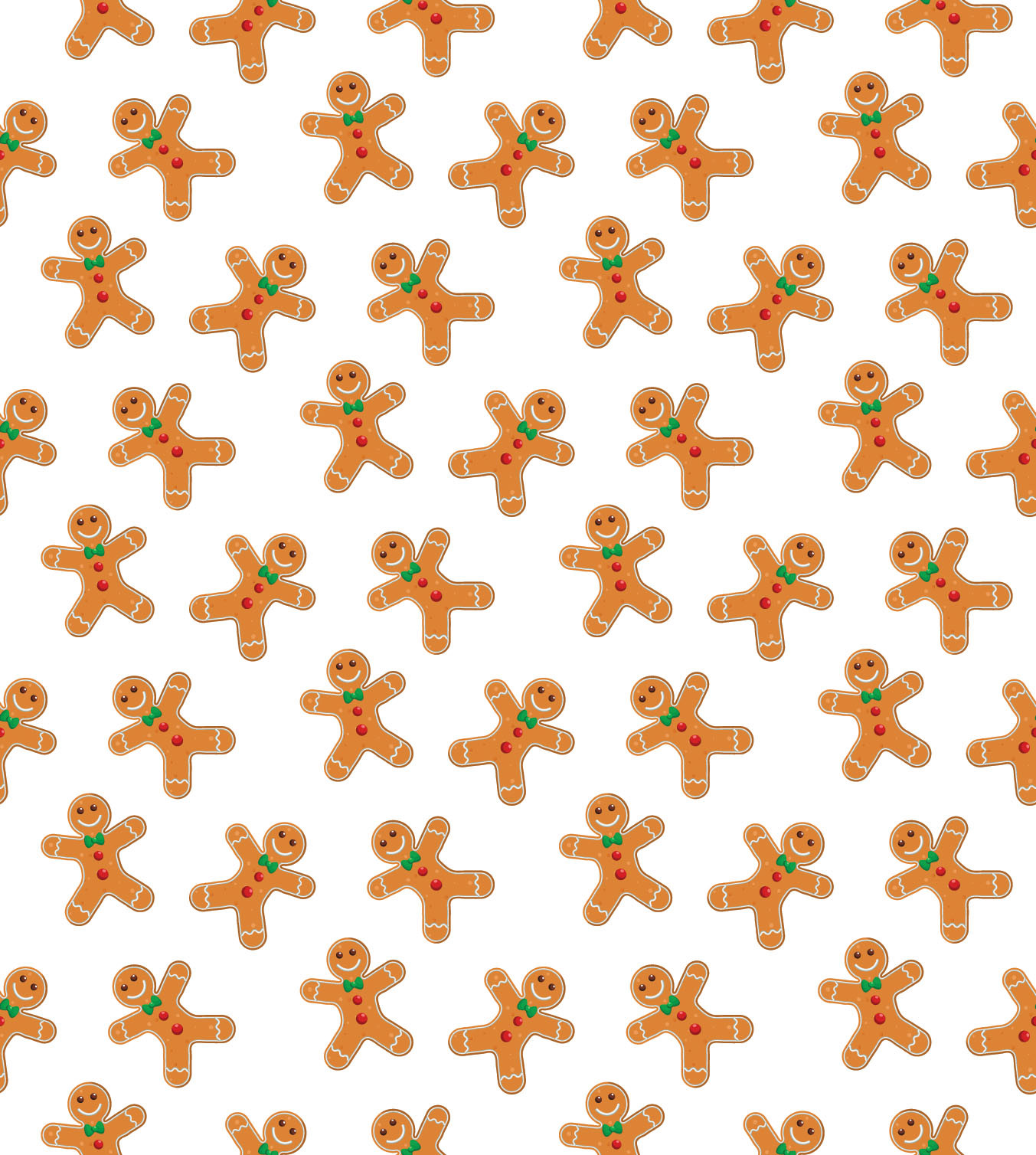 Gingerbread man seamless pattern. Cute vector background for new year's day, Christmas, winter holiday, cooking, new year's eve, Xmas. Cartoon illustr