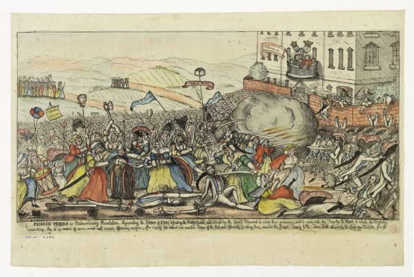 Females Furies James Gillray (1757-1815), graveur anglais. "La colère des femmes de Paris" ("Females Furies"). Eau-forte couleur, 5 octobre 1789. Paris, musée Carnavalet.