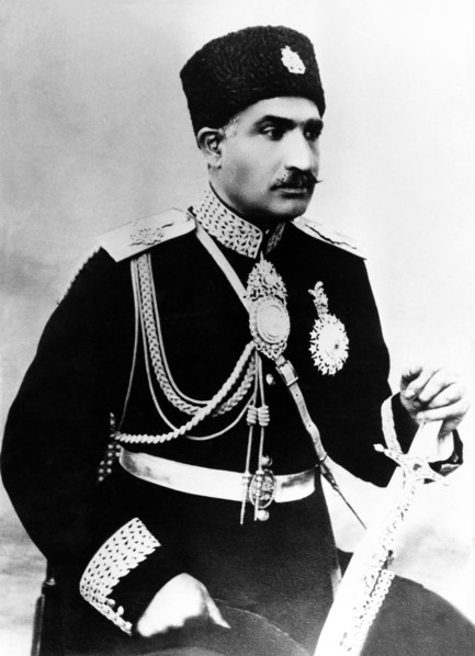 Iran: Reza Shah Pahlavi (1878-1944), during his time as Minister of War, c. 1921-1923. He was born in the village of Alasht in 1878 and joined the Persian Cossack Brigade when he turned sixteen, risin...