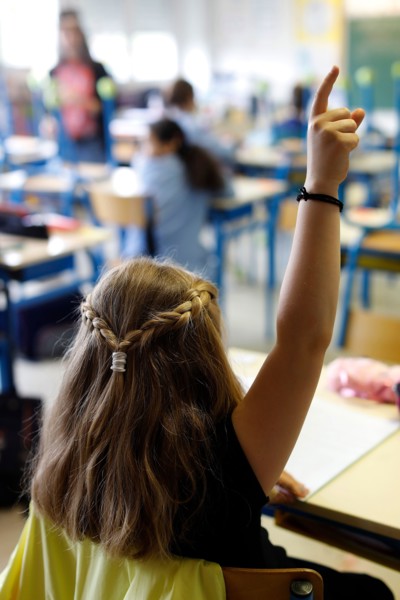 Primary school after lockdown in montrouge, france