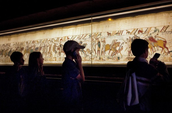 Bayeux tapestry museum,Bayeux,Normandy, France depicting the adeventure of William the Congueror in 1066