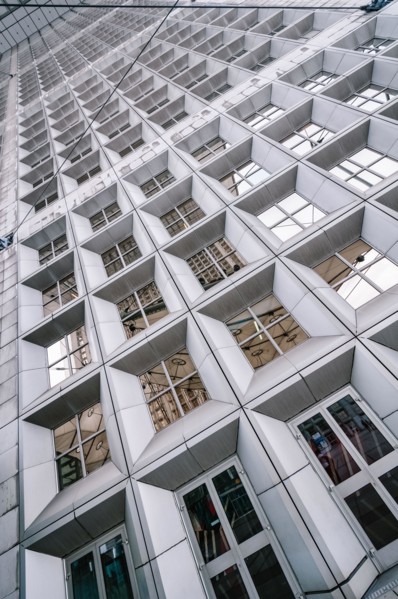 Detail of La Grande Arche de la Défense in Paris, France