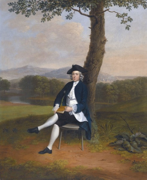 This 18th-century oil on canvas portrait by Arthur Devis shows a gentleman seated under a tree. The painting is signed 'A. Devis' in the lower left corner, characteristic of Devis' style in English po...