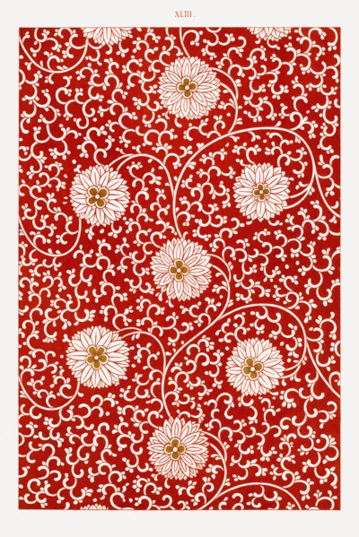 Red floral pattern