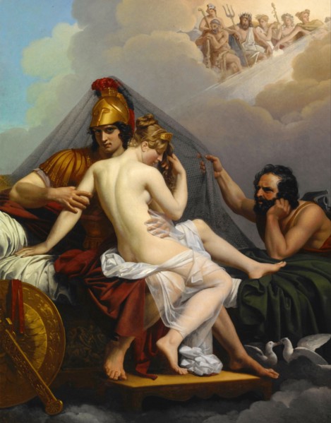 In Greek myth Aphrodite (Venus in Roman) is married to Hephaestus (Vulcan in Roman) in a marriage arranged by Zeus (Jove). Sources vary as to the reason for the marriage, but al agree that Hephaestus/...