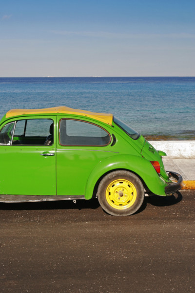 A car at the beach, Cozumel, Mexico