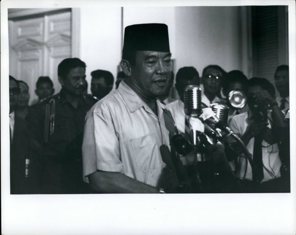 Mar. 03, 1966 - President Sukarno, at Istana Palace, Djakarta, Indonesia, Oct. 14, 1965 announces appointment of Maj Gen. Suharto as Army Chief f Staff. Suharto w replaces Lt. gen Achmad yani, who was...