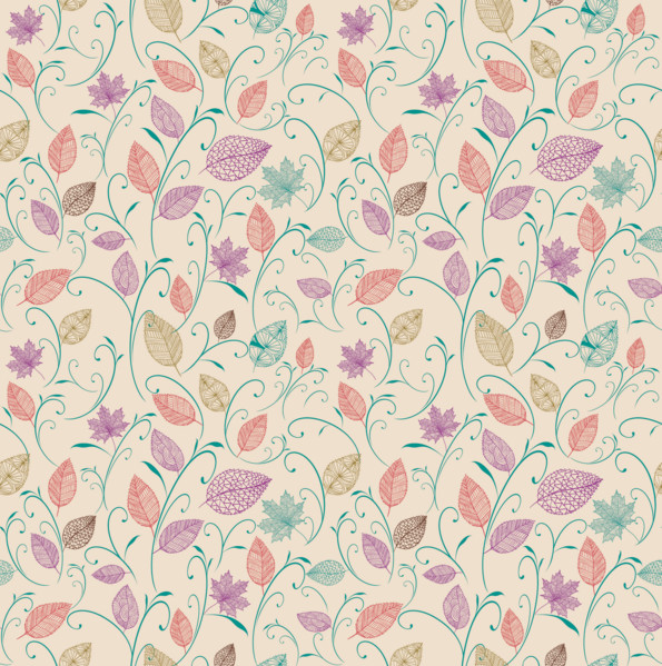 Vintage autumn leaves seamless pattern background. EPS10 file.