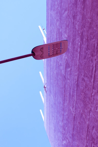 Vintage Lamp post and lamp brick pastel color creative texture and pattern for design and decoration isolate on background close up
