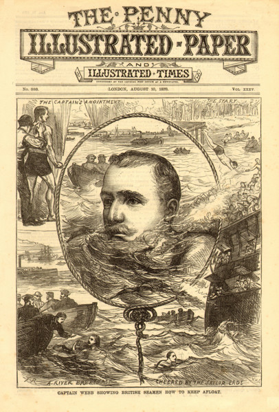 1878 Penny Illustrated Paper front page Captain Matthew Webb 1st English Channel Swimmer