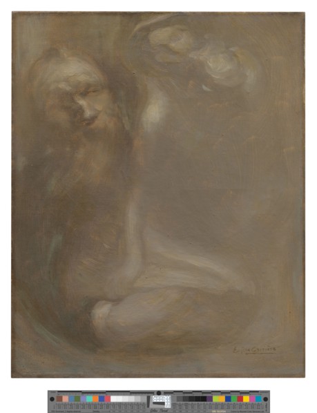 Rodin modelling a Sculpture. Eugène Carrière (France, 1849-1906). France, circa 1895-1900. Paintings. Oil on canvas