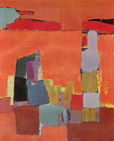 Nicolas de Staël; Figur am Meeresufer 1952; Figure on the sea shore; Figura en la orilla del mar; Postac na brzegu morza; ???·?·????; ????? Abstrakcja
