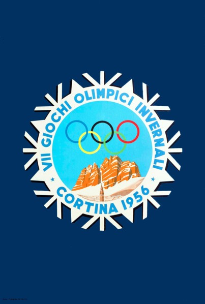 VINTAGE 1956 Winter Olympics POSTER Cortina d'Ampezzo 1956 - Cortina , 1956
