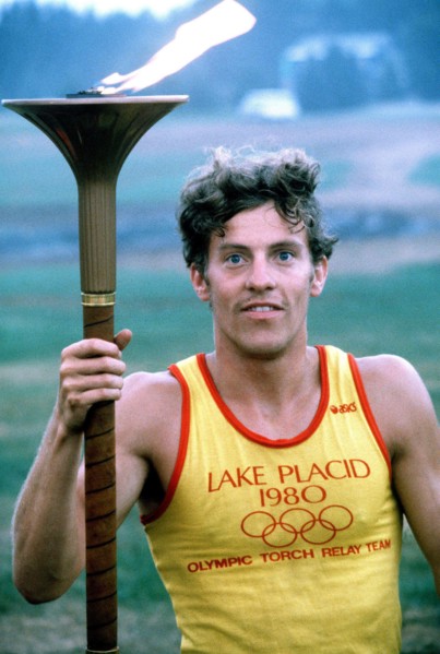 1LT Steven A. Simon took leave from the U.S. Air Force to train with 51 other people to carry the 1980 Winter Olympic torch. Simon is attached to the 90th Strategic Missile Wing. Base: Lake Placid Sta...