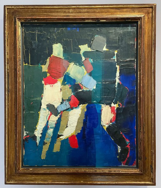 Aix-En-Provence, France - 04 20 2023: Granet Museum. Footballers painted by Nicolas De Stael