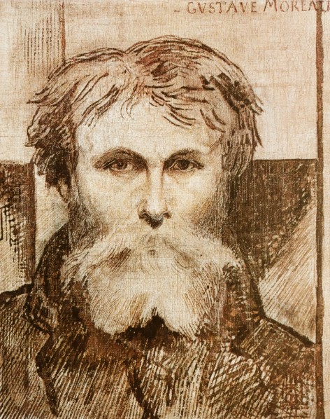 Gustave Moreau (1826-1898), self-portrait drawing of the French Symbolist painter in pen and ink, 1872
