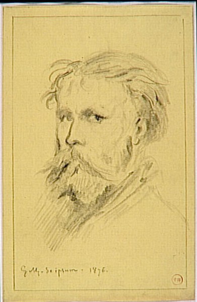 'Autoportrait' (1876) by Gustave Moreau is a self-portrait that highlights the artist's introspective exploration of his own image. Created during the late 19th century, it reflects Moreau's distincti...