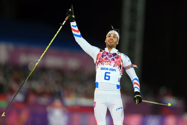 Olympic Champion Olympiasieger Goldmedalist Goldmedailiengewinner  Martin Fourcade FRA Frankreich France  Biathlon Pursuit Men 12,5 KM  Verfolgunsgrennen MŠnner  olympic winter  games 2014 sochi  olym...