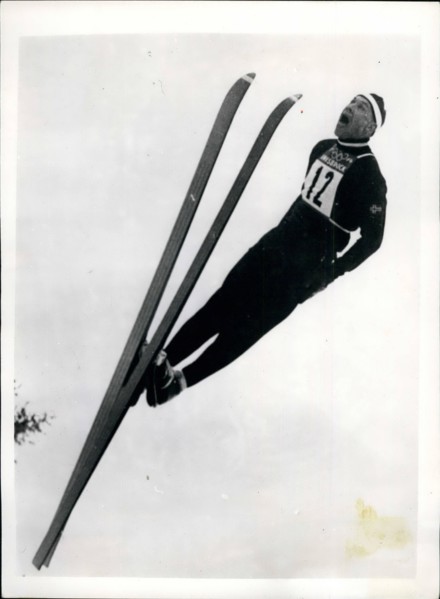 Feb. 02, 1964 - He sails through the air with the greatest of ease to win the last medal of the games: The last competitive event of the ninth Winter Olympic Games, held at Innsbruck, in Austria, was ...