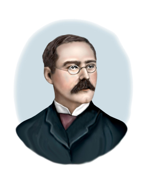 Rudyard Kipling Portrait Modern Illustration
