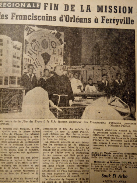 A newspaper from Tunisia, dated 1956, representing a pivotal year in the nation's history. Tunisia gained independence from France in that year, marking a significant moment in North African history.