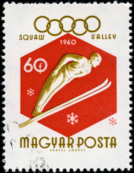 Postage stamp from Hungary in the Winter Olympics 1960 - Squaw Valley series