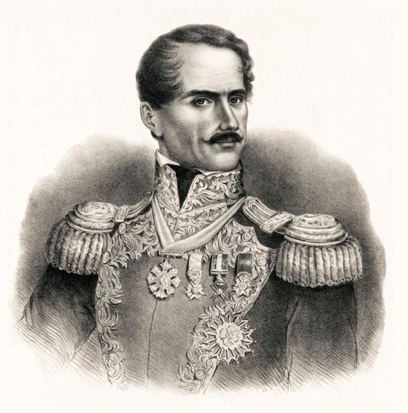 General D Antonio Lopez De Santa-Anna (1794-1896), President of the Republic of Mexico, print by A Hoffy, circa 1847