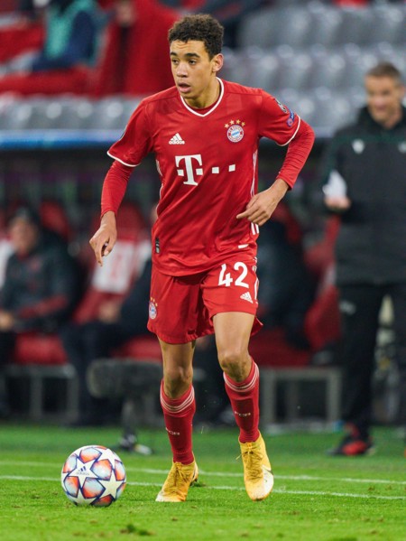 Jamal MUSIALA, FCB 42  in the match  FC BAYERN MUENCHEN - LOKOMOTIVE MOSKAU 2-0 of football UEFA Champions League group stage in season 2020/2021 in Munich, December 9, 2020.   © Peter Schatz / Alamy ...