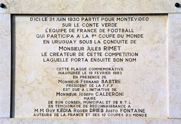France, Cote d'Azur ; Villefranche-sur-Mer; commemoration tablet for the participation of French