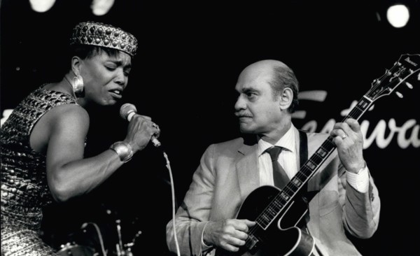 Jul 17, 1990 - Montreux, France - Jazz Festival of Montreux Dee Dee Bridgewater (L) and Joe Pass (R) enthused the audience with a fiery session during the Grand Gala Night of the Montreux Jazz Festiva...