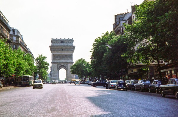 Arc de Triomphe de l'Étoile,   view from Avenue de la Grande Armée, Paris, France, Europe 1970