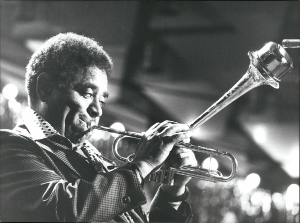 Jul. 07, 1977 - International-Jazz-Festival Montreux: Photo shows Dizzy Gillespie performing on his tipical trumpet - to warm up nostalgic hearts.