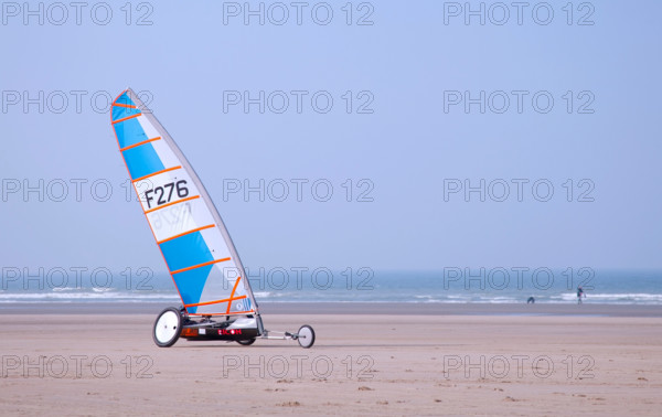 Land sailing on the beach in Gravelines, France.