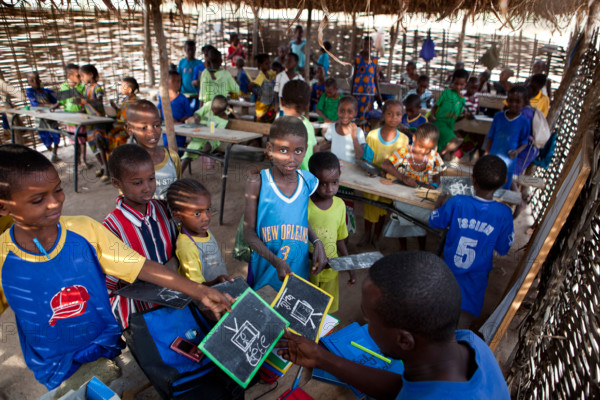 Village school in southern Senegal, West Africa.