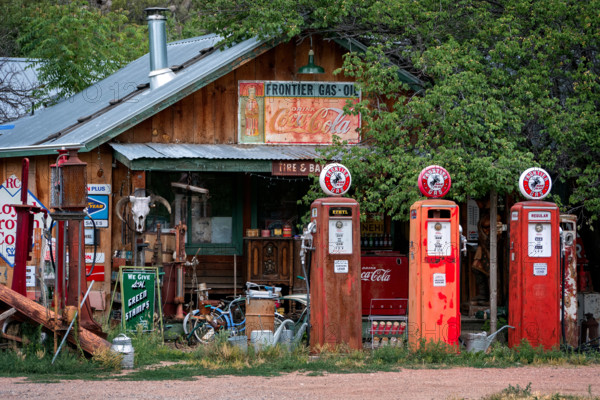 Historic American gas station in New Mexico