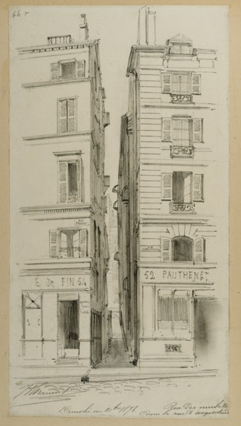 Old rue des Mulets in Paris