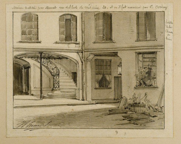 Maison 20 rue de l'Ecole de Médecine à Paris, où Marat fut assassiné