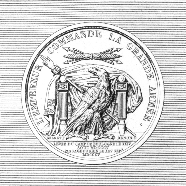 Médaille de la campagne de 1805 : symboles impériaux