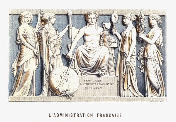 Bas-relief symbolising the Administration Française