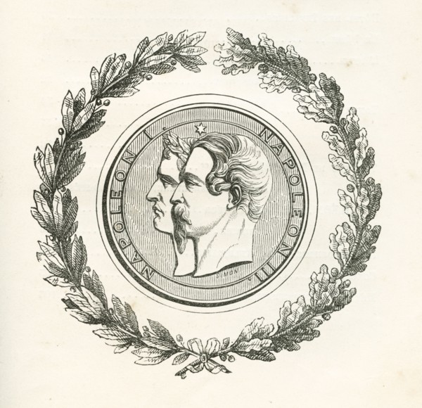 Profils de Napoléon 1er et Napoléon III