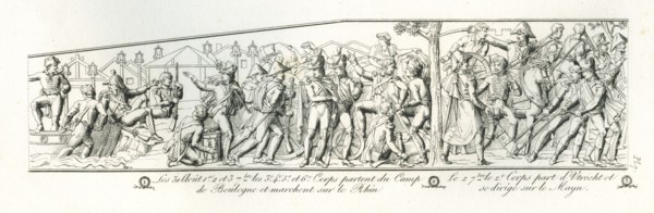 Colonne Vendôme : La levée du camp de Boulogne et la marche de l'armée française vers le Rhin